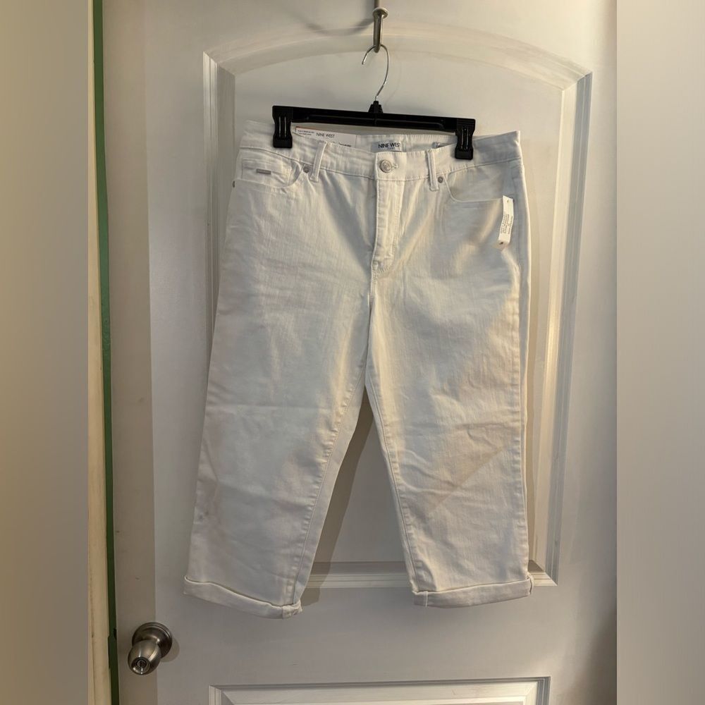Nine West Chrystie Capri White Cropped Jeans Sz 12 NWT